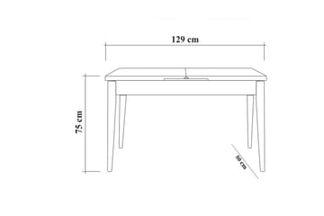 Idehult Matgrupp 4 delar 75 cm - Trä/natur/Antracit - Möbler - Bord & matgrupper - Matgrupper