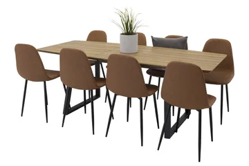 Inca Matgrupp 160 cm Rektangulär med 8 Polar stolar - Möbler - Bord & matgrupper - Matgrupper
