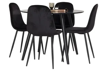 Plaza Matgrupp 100 cm Rund med 4 Polar stolar - Svart - Möbler - Bord & matgrupper - Matgrupper
