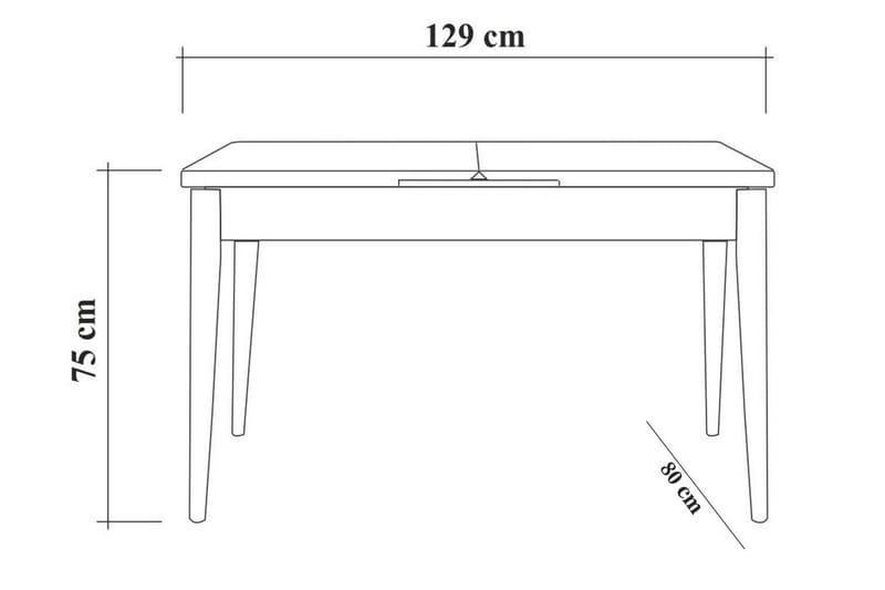 Shundrea Matgrupp 4 delar 75 cm - Vit - Möbler - Bord & matgrupper - Matgrupper