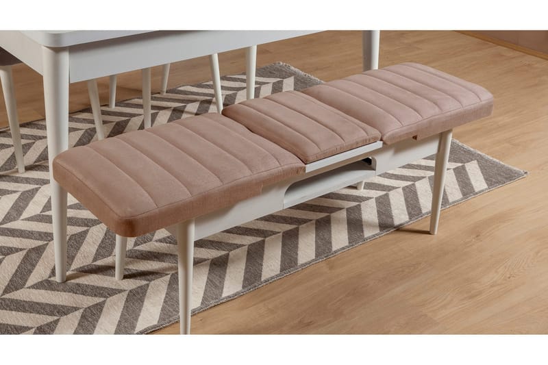 Valsot Förlängningsbar Matgrupp 129 cm - Vit/Grå - Möbler - Bord & matgrupper - Matgrupper