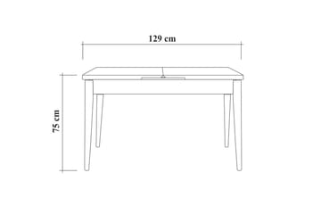 Valsot Förlängningsbar Matgrupp 129 cm - Vit/Grå - Möbler - Bord & matgrupper - Matgrupper