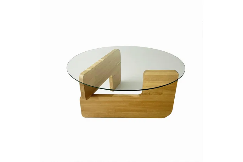 Mijara Soffbord 75 cm, Ek/Transparent