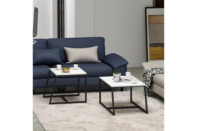 Minimal Soffbord 75x50 cm Vit - Hanah Home - Möbler - Bord & matgrupper - Soffbord
