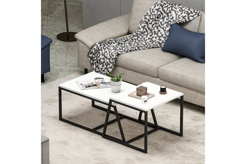 Minimal Soffbord 75x50 cm Vit - Hanah Home - Möbler - Bord & matgrupper - Soffbord