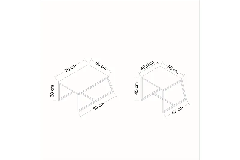 Minimal Soffbord 75x50 cm Vit - Hanah Home - Möbler - Bord & matgrupper - Soffbord