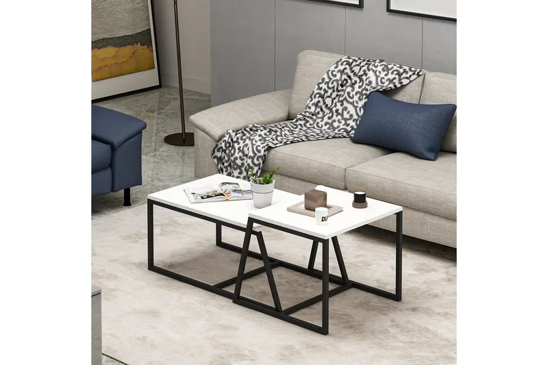 Minimal Soffbord 75x50 cm Vit - Hanah Home - Möbler - Bord & matgrupper - Soffbord