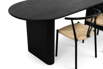 Noira Matgrupp förlängningsbart 220-320 cm Svart med 6 Elysia Matstolar - Möbler - Bord & matgrupper - Matgrupper