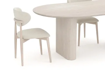 Noira Matgrupp förlängningsbart 220-320 cm Vitlaserad med 6 Molly Matstolar - Vitlaserad - Möbler - Bord & matgrupper - Matgrupper