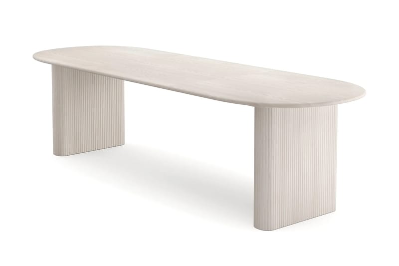 Noira Matgrupp förlängningsbart 220-320 cm Vitlaserad med 6 Molly Matstolar - Vitlaserad - Möbler - Bord & matgrupper - Matgrupper
