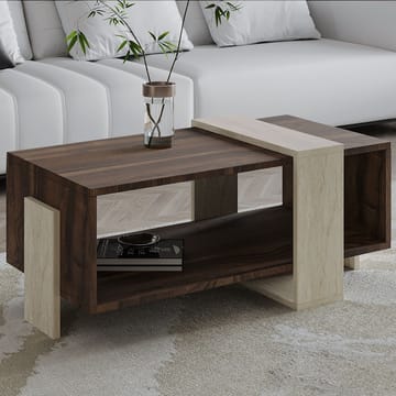 Norell Soffbord 90x40x49 cm - Travertine Walnut - Möbler - Bord & matgrupper - Soffbord