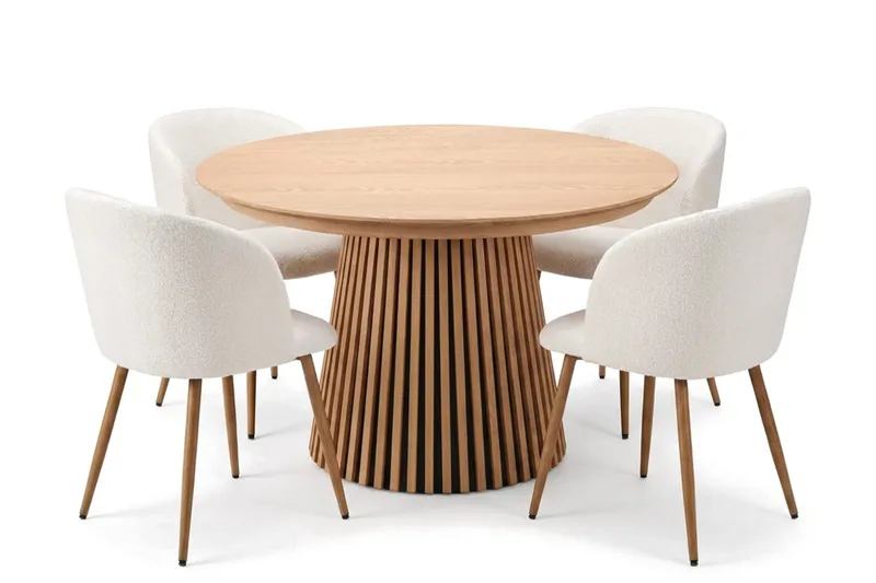 Peyra Matgrupp 120-220 cm förlängningsbart med 4 Greya Mastolar, Ek