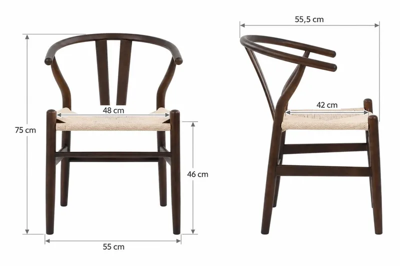 Peyra Rund Utdragbar Matgrupp 120-220 cm – Matbord med 4 Dastoori Matstolar i Trä med Rökt Ek-utseende - Mörkbrun - Möbler - Bord & matgrupper - Matgrupper