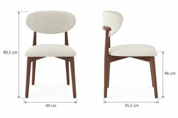 Peyra Rund Utdragbar Matgrupp 120-220 cm – Matbord med 4 Molly Matstolar i Trä med Valnötsutseende - Brun - Möbler - Bord & matgrupper - Matgrupper