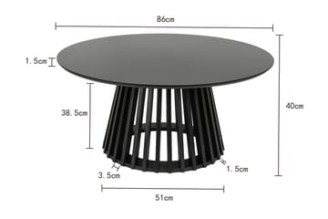 Peyra Soffbord Runt 86 cm Fanér - Svartlaserad ek - Möbler - Bord & matgrupper - Soffbord