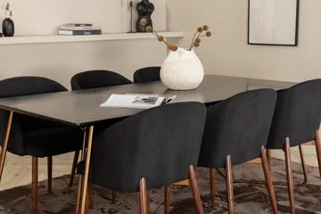 Pipi Matgrupp 190 cm inkl 6 Kullersbro Stolar - Svart/Koppar/Brun - Möbler - Bord & matgrupper - Matgrupper