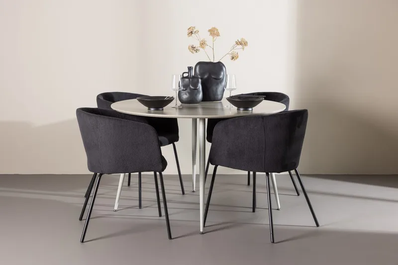 Plaza Matbord 120 cm med 4 Berit Karmstol