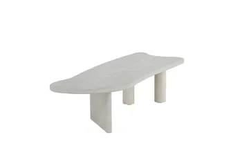 Polle Asymmetriskt Soffbord 160 cm med Stenskiva - Grå - Möbler - Bord & matgrupper - Soffbord