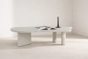 Polle Asymmetriskt Soffbord 160 cm med Stenskiva - Grå - Möbler - Bord & matgrupper - Soffbord