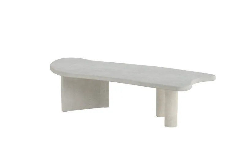 Polle Asymmetriskt Soffbord 160 cm med Stenskiva - Grå - Möbler - Bord & matgrupper - Soffbord