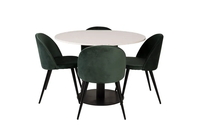 Razzia Matgrupp 106 cm Rund med 4 Velvet stolar