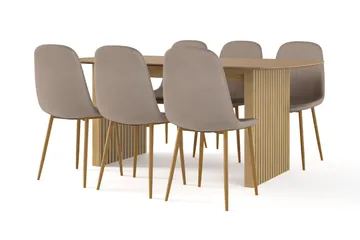 Richeto Matgrupp 180 cm med 6 st Nibe stol - Ek - Möbler - Bord & matgrupper - Matgrupper