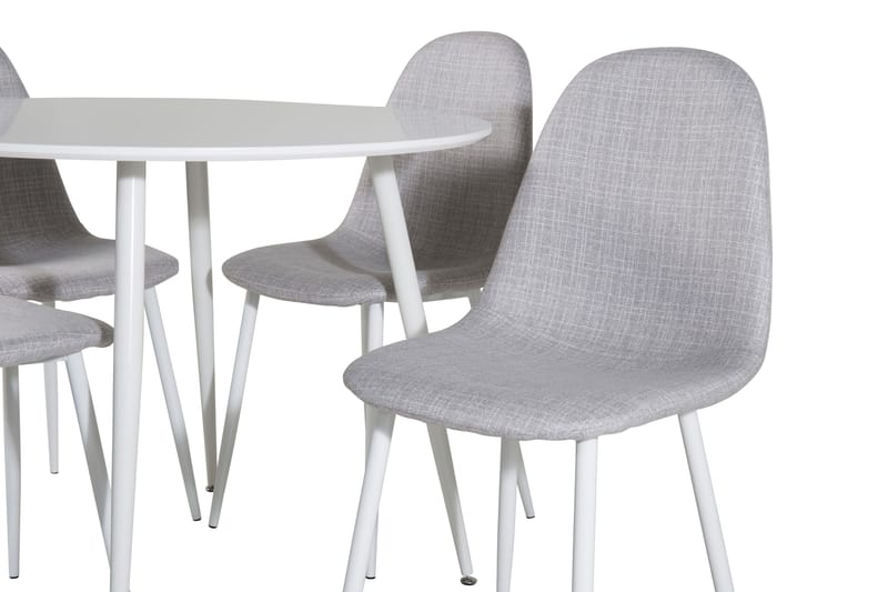 Ridones Matgrupp 100 cm Rund inkl 4 Ypas Stolar - Vit/Grå - Möbler - Bord & matgrupper - Matgrupper