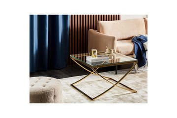 Ringgold Kvadratiskt Soffbord 70 cm i Glas med Metallunderrede - Klar - Möbler - Bord & matgrupper - Soffbord