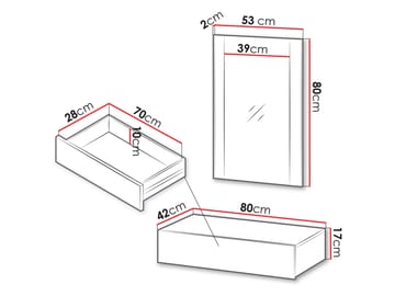 Rynlin Sminkbord med Förvaring och Lådor i Trä med Glasspegel - Beige - Möbler - Bord & matgrupper - Sminkbord & toalettbord