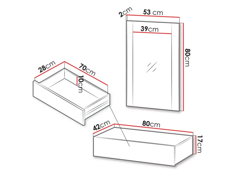 Rynlin Sminkbord med Förvaring och Lådor i Trä med Glasspegel - Beige - Möbler - Bord & matgrupper - Sminkbord & toalettbord