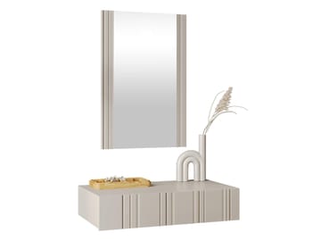 Rynlin Sminkbord med Förvaring och Lådor i Trä med Glasspegel - Beige - Möbler - Bord & matgrupper - Sminkbord & toalettbord
