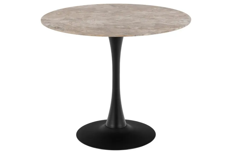 Salm Litet Runt Matbord 90 cm i Keramik, Svart