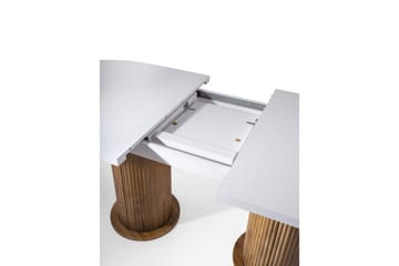 Samtens Utdragbart Ovalt Matbord 180 cm med Trä- och Valnötsutseende - Vit - Möbler - Bord & matgrupper - Matbord & köksbord
