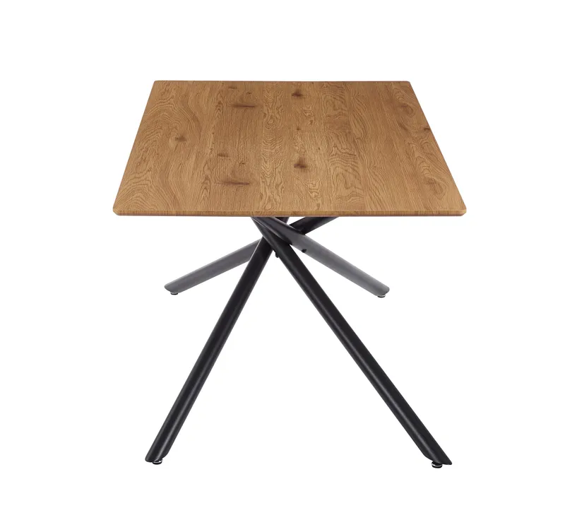 Santos Rektangulärt Matbord 160 cm i Metall med Ekutseende - Svart|Brun - Möbler - Bord & matgrupper - Matbord & köksbord