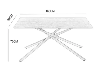 Santos Rektangulärt Matbord 160 cm i Metall med Ekutseende - Svart|Brun - Möbler - Bord & matgrupper - Matbord & köksbord