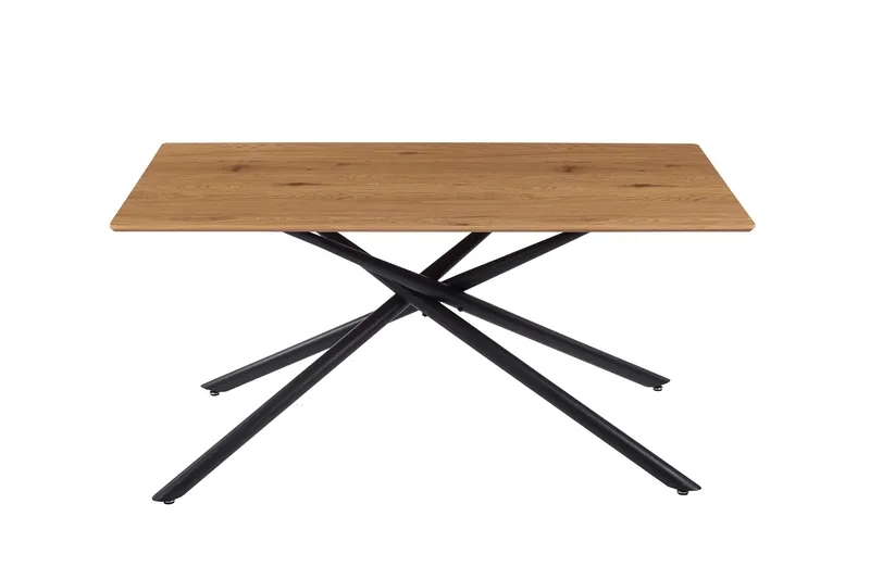 Santos Rektangulärt Matbord 160 cm i Metall med Ekutseende - Svart|Brun - Möbler - Bord & matgrupper - Matbord & köksbord