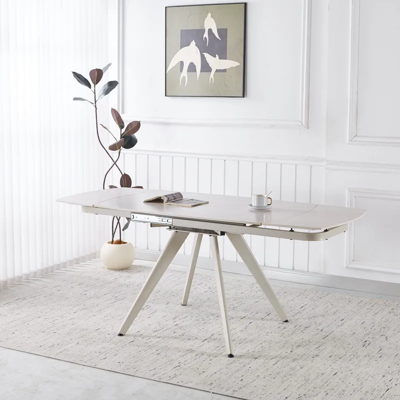 Saturnus matbord förlängningsbart 120 till 180 cm - Beige Travertin - Beige Travertin - Möbler - Bord & matgrupper - Matbord & köksbord