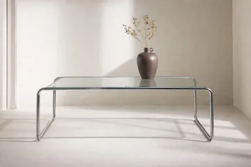 Saturnus Rektangulärt Soffbord 120 cm i Glas och Metall - Klar - Möbler - Bord & matgrupper - Soffbord