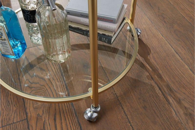 Hallbank Drinkvagn 57x57 cm - Guld - Möbler - Bord & matgrupper - Serveringsvagn & barvagn - Drinkvagn