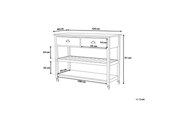 Navarino Serveringsvagn 48|120 cm - Vit - Möbler - Bord & matgrupper - Serveringsvagn & barvagn - Rullbord, rullvagn & serveringsbord
