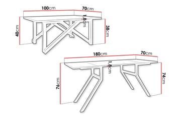 Seyloren Soffbord 100 cm - Vit/Svart - Möbler - Bord & matgrupper - Soffbord