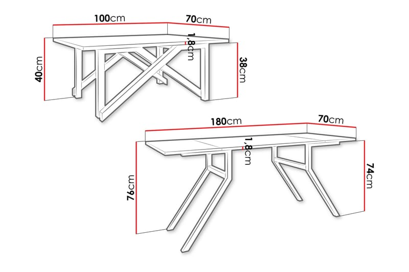 Seyloren Soffbord 100 cm - Vit/Svart - Möbler - Bord & matgrupper - Soffbord