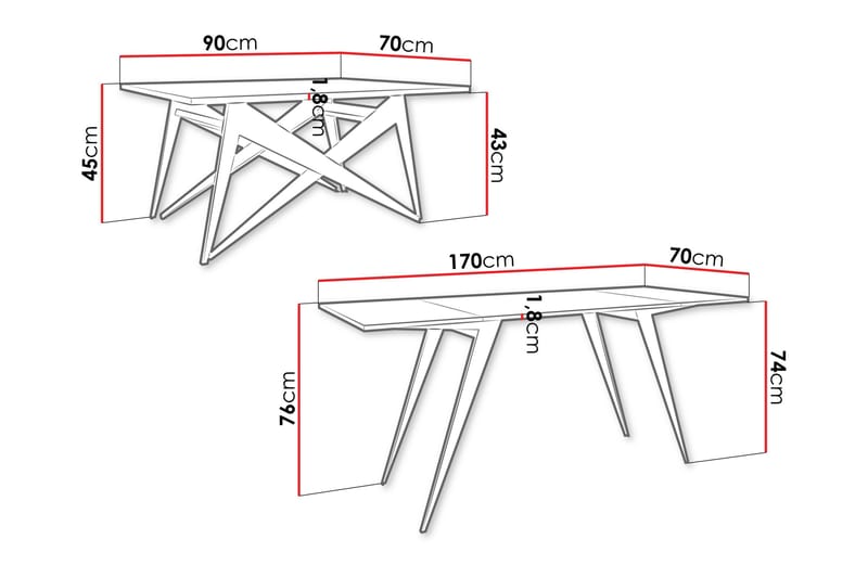 Seyloren Soffbord 90 cm - Svart/Vit - Möbler - Bord & matgrupper - Soffbord