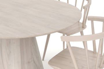 Siena Matgrupp runt 130 cm Vitlaserad med 6 Tyrö Matstolar - Vitlaserad ek - Möbler - Bord & matgrupper - Matgrupper