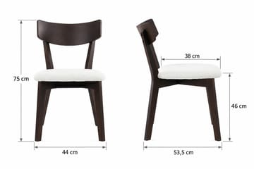 Siena Rund Matgrupp 150 cm – Matbord med 6 Amelia Matstolar med Dyna i Trä med Rökt Ek-utseende - Mörkbrun - Möbler - Bord & matgrupper - Matgrupper