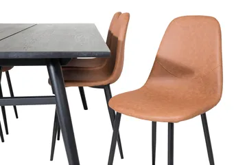Sleek Matgrupp Förlängningsbar 195 cm Rektangulär med 6 Polar stolar - Möbler - Bord & matgrupper - Matgrupper