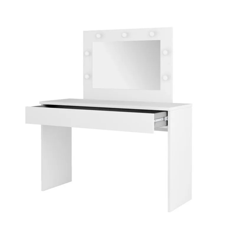 Sminkbord med spegel Eva 1 låda - Vit - Möbler - Bord & matgrupper - Sminkbord & toalettbord