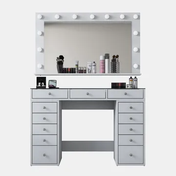 Bralen Sminkbord 120x79,8x44,5 cm - Vit - Möbler - Bord & matgrupper - Sminkbord & toalettbord