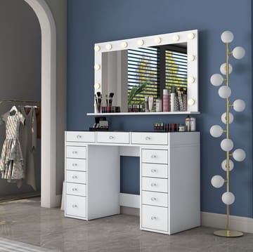 Bralen Sminkbord 120x79,8x44,5 cm - Vit - Möbler - Bord & matgrupper - Sminkbord & toalettbord