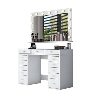 Bralen Sminkbord 120x79,8x44,5 cm - Vit - Möbler - Bord & matgrupper - Sminkbord & toalettbord